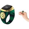Anlising Anello Tasbih Intelligente, Anelli Intelligenti Contatore, Smart Rings Contatore, Contatore di Preghiera Anello, Contatore Dito Ricaricabile Anello, Tasbih Clicker Ricaricabile (Verde, 18MM)