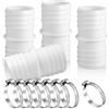 NUTKIT 4 Pezzi Raccordo Tubo Piscina, 32 a 38 mm di Diametro, Adattatore per Tubo da Piscina, Connettori per Tubi, con 8 Pezzi Fascette Stringitubo, Adattatore per Tubo Doppio- Bianco
