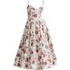 Ocean Plus Abito a Pendolo da Donna Vintage a Vita Alta Senza Maniche Tinta Unita con Bretelle Gonna Lunga a Doppio Strato con Chiusura Lampo (S, Rose)