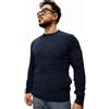 Gianni Lupo Maglia Uomo ciniglia Girocollo Lavorazione a trecce Colore Blu Navy Taglia M