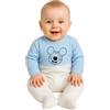 Leedya Tutina Invernale Neonato in Ciniglia e Cotone, Morbida e Calda, Fantasia Cartoni Animati Unisex, Taglie 0-24 Mesi -027A-GHIACCIO - 0-3 mesi