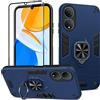 Btstring Cover per HONOR X7 con Pellicola Protettiva, Grado Militare Custodia con Cavalletto in Metallo Rotante a 360°, Hard PC Back Cover e TPU Bumper Antiurto Case- blu