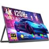 UPERFECT 4K 120Hz 17.3 Pollici QLED Monitor Portatile 1500:1 500 Nit 100% DCI-P3 Schermo IPS Opaco UHD con Mini HDMI USB C per PC Laptop Console di Gioco, Corpo in Metallo, Compatibile con VESA