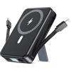 Macchiatto Power Bank per Magsafe, 10000 mAh, con cavo di tipo C e cavo Lightning, PD 20 W, ricarica rapida con display LED, batteria senza fili, per iPhone 16/15/14/13/12/Pro/Pro Max/Mini