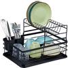 Relaxdays Scolapiatti da Lavello, Cestello in Ferro, HLP: 18 x 42,5 x 31,5 cm, Cola Piatti da Lavandino Cucina, Nero, 30 x 42.5 x 31.5 cm