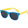 DRERIO Occhiali da Sole Bambino UV400 in Silicone Flessibile Occhiali da Sole Polarizzati Rotondi per Ragazzo Bambina dai 3 ai 12 anni Occhiali per Bambini (Blu e Giallo)