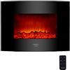 Cecotec Cheminée électrique Ready Warm 2200 Curved Flames. 2000W, 22", 2 niveaux de puissance, 20m2, Télécommande, Panneau curve en verre templé (22", Nero | Telecomando)