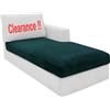 CHELZEN Velluto Coprisedile per divano, Copriseduta Divano Elasticizzato, Soft Cuscino Protezione Divano Sedile Lavabile (Chaiselongue, Verde Nerastro)