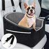 Mozvvco Seggiolino Auto per Cani di Piccola Taglia, 2 in 1 Cuccia per Cane in Morbido & Corto Peluche - Seggiolino Auto Cane con Cuscino Spesso - Antiscivolo, Staccabile, Lavabile - Nero