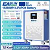 EASUN POWER Batteria LiFePO4 EASUN POWER 48V 300AH 100AH 15KWH, oltre 6000 cicli, supporto BMS Bluetooth in serie/parallelo, STOCK UE