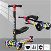 Other Scooter pieghevole per bambini pedali allargati ad altezza regolabile Scooter per bambini Balance Bike con ruota Flash folk Foot Scooter - Purple