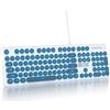 SbocKeeb Tastiera Illuminata PC, Tastiere Membrana Retroilluminati LED con Cute Tasti Rotondi, 104 Tasti Fullsize Tastiera USB Filo per PC/Win/Mac/Laptop QWERTY americana