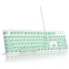 SbocKeeb Tastiera Illuminata PC, Tastiere Membrana Retroilluminati LED con Cute Tasti Rotondi, 104 Tasti Fullsize Tastiera USB Filo per PC/Win/Mac/Laptop QWERTY americana