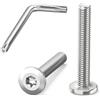 Dayalo Viti a testa piatta M4, in acciaio inox, 20 viti con torx, viti filettate M4 x 25 mm, vite con chiave Torx, filettatura completa