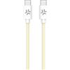 Celly USBCUSBCCOTTYL, Cavo USB-C a USB-C, Realizzato in Tessuto Intrecciato di Colore Giallo, Ricarica Rapida fino a 60W, Compatibile con Caricabatterie e Altri Dispositivi, Lunghezza di 1,5 Metri