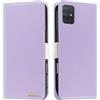 Butnyeoe Cover per Samsung Galaxy A71 Case,Custodia Samsung A71 Libro,Trama Litchi PU Pelle Protettiva Portafoglio Flip/Folio Wallet Case Con Slot per Schede e Magnetica Supporto,Viola Chiaro