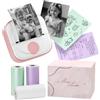 Itari Mini stampante Q02 con 3 rotoli di carta, Bluetooth Pocket Sticker Maker senza inchiostro portatile per diagrammi anatomici, foto, diari, ricevute, compatibile con telefono e tablet