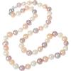 Treasure Bay Collana di Perle da Donna 7mm Collana di Perle Naturali d'Acqua Dolce 46cm Scelta di Colore Bianco/Rosa/Nero/Grigio/Viola/Multicolore, Perla, Perla