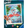 Ravensburger Creart Fenicotteri Innamorati, Kit per Dipingere con I Numeri, Tavola Prestampata 24 x 30 cm, Pennello, Colori E Accessori, Gioco Creativo E Relax per Adulti 14+ Anni, Multicolore