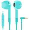 LUDOS FEROX Auricolari In-Ear Cuffie, Cuffiette con Filo e Microfono, 5 Anni di Garanzia, Cuffie Isolamento Acustico, Cuffiette Cellulare, Jack 3,5 mm per iPhone, Apple, Samsung, Huawei - Turchese