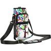 Nuovoware Borsa per Borraccia in Neoprene 750ml, Custodia per Bottiglia con Tracolla Regolabile Maniglia e 2 Tasche Borsa Portatile Porta Borraccia per Ciclismo, Campeggio - Verde+Bianco