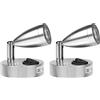 CPROSP 2PCS 3W 12V LED Lampada da Lettura a Lampada da Parete in Alluminio con Proprio Interruttore Luce Bianca Calda, per Camper, Yacht, Studio, Camera da Letto, 3000K, 220lm, 60 * 96mm, Argento