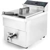 Lacor - 69465 - Friggitrice a induzione, friggitrice ad olio, include rubinetto sottovuoto, temperatura: 60ºC - 190ºC, 8 L, 3500 W, 29x56,7x41,5 cm, acciaio inossidabile
