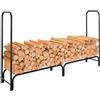 BAKAJI Portalegna Supporto Scaffale Struttura Tubolare in Metallo Porta Legna da Interno Esterno Legnaia Casa Giardino per Camino Caminetto Stufa Design Moderno (200 x 36 x 115 cm)