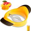 qhklew Taglia mango, Affettatrice con Impugnatura Ergonomica in Gomma, Facile da Rimuovere e Dividere, lama Divisoria in Acciaio Inossidabile per mango