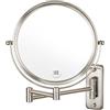 ALHAKIN Specchio da parete per trucco - ingrandimento 10x 20,8 cm bifacciale girevole allungabile specchio bagno finitura nichel