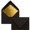 FarbenFroh by GUSTAV NEUSER 25 buste per lettere, colore nero con interno dorato, DIN C7, 8,1 x 11,4 cm, con chiusura a umido, 120 g/m², ideali per buoni, regali di denaro
