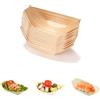 Semazz Ciotola Barchetta in Legno,100 PCS Piatti per Barche in Legno Vassoi per Servire Stoviglie Usa e Getta Vaschetta Snack Fingerfood Patatine Fritte Sushi Currywurst Pommes Sushi
