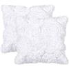 PICCOCASA Uxcell PiccoCasa, Confezione da 2 federe per cuscini in raso stereo 3D, decorative, per divano, camera da letto, auto, 40 x 40 cm, bianco neve, quadrate, con cerniera