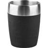 Emsa 514517 tazza BICCHIERE THERMOS isolante da viaggio Acciaio e silicone NERO capacità 0,2 litro