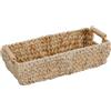 Relaxdays Cestino Portaoggetti in Giacinto d'Acqua Intrecciato, Cesto da Bagno e Armadio, Aspetto Vimini, Naturale, Fibra vegetale, 13,5 x 43 x 19 cm