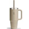 Hydro Flask - Travel Tumbler 709 ml (24 oz) with Closable Press-In Straw Lid - Acciaio inox - Isolamento sottovuoto a doppia parete - Coperchio antispruzzo - Oat