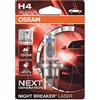 OSRAM NIGHT BREAKER LASER H4, +150% di luce in , lampada alogena per fari, 64193NL-01B, 12V, blister (1 lampada)