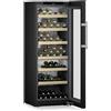 LIEBHERR WPbsi 5052 Vinidor Cantinetta da libera installazione, GARANZIA 10 ANNI INCLUSA* originale LIEBHERR, 131 bottiglie, 2 zone, Acciaio Nero Spazzolato e Vetro, 165,4 x 60 cm, Nuova classe F