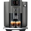 Ⓜ️🔵🔵🔵 JURA E6 Dark Inox - Macchina da caffè espresso COMPLETAMENTE AUTOMATICA (dai chicchi al caffè), colore DARK INOX, 2 tazze, anche bevande con latte, 11 tipi di bevande, FACILISSIMA DA USARE E DA PULIRE