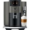 Ⓜ️🔵🔵🔵 JURA E8 Dark Inox - Macchina da caffè espresso COMPLETAMENTE AUTOMATICA (dai chicchi al caffè), colore DARK INOX, 2 tazze, bevande con latte, 17 tipi di bevande, FACILISSIMA DA USARE E DA PULIRE