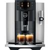 Ⓜ️🔵🔵🔵 JURA E8 Platino - Macchina da caffè espresso COMPLETAMENTE AUTOMATICA (dai chicchi al caffè), colore PLATINO, 2 tazze, bevande con latte, 17 tipi di bevande, FACILISSIMA DA USARE E DA PULIRE