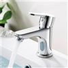 GRIFEMA Rubinetto Bagno Lavabo, Miscelatore Lavabo Bagno Monocomando(G3/8 Pollici), Cromo/Argento, G11003
