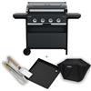 Campingaz 4 Series Select L Barbecue gas Set con piastra extra, coperchio e utensili per grigliare, BBQ gas con 4 bruciatori in acciaio inox, coperchio con termometro, InstaClean, potenza 12 kW