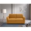 EVERGREENWEB MATERASSI & BEDS EVERGREENWEB - Divano Letto 2 Posti Matrimoniale L165xP90xA80 cm Moderno Tessuto Giallo, Schienale Reclinabile a Doppio Cuscino, Sofà con Chaise Longue Estraibile, Struttura Imbottita Pieghevole NELLY