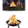 Aufun Braciere da Esterno Ø 80 cm Rotondo Camino Esterno, Ciotola del Fuoco Nero con 3 Gambe, per BBQ Camino Giardino terrazza Fuoco