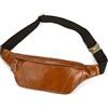 LUUFAN Marsupio da uomo in pelle, 1034-marrone chiaro, 7.9 x 4.7 x 2 inches, Fashion