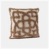 DEGHI Cuscino sfoderabile 45x45 in tessuto beige con disegno macramè cacao