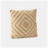 DEGHI Cuscino sfoderabile 45x45 in tessuto beige con disegno geometrico microteddy sabbia