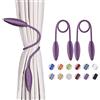 Pretty Jolly Confezione da 2 fermatende per tende fai da te, creativi, decorativi, stile europeo, modellazione casuale, per finestre di casa e ufficio, tende oscuranti e velate (viola)