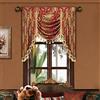 TOPLUXE Mantovana a Cascata per Finestre, Mantovana Damascata con Nappe, Tenda Corta Jacquard per Camera da Letto Soggiorno Cucina, Decorazione Natalizia (Larghezza 100cm, Bordeaux)